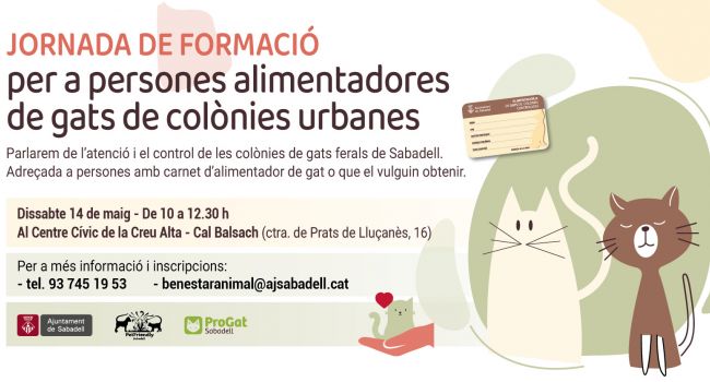 Jornada de formació per a persones alimentadores de gats de colònies urbanes