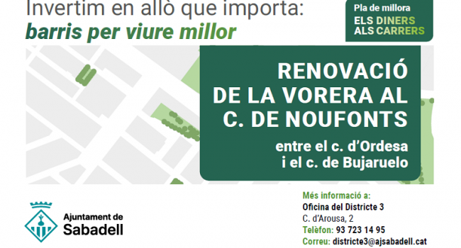 Renovació de la vorera al c. de Noufonts