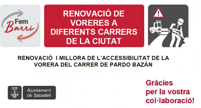 Renovació i millora de l'accessibilitat de la vorera del carrer de Pardo Bazán