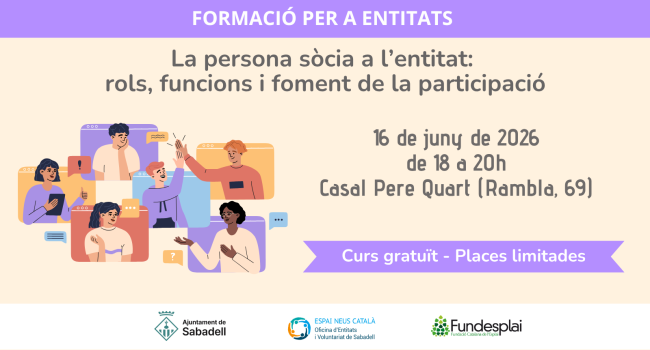 La persona sòcia a l'entitat: rols, funcions i foment de la participació