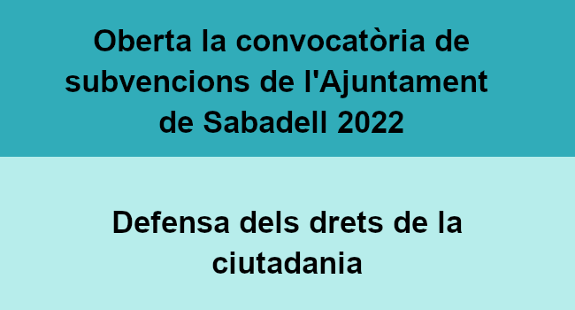 Convocatòria de subvencions de l'Ajuntament de Sabadell 2022