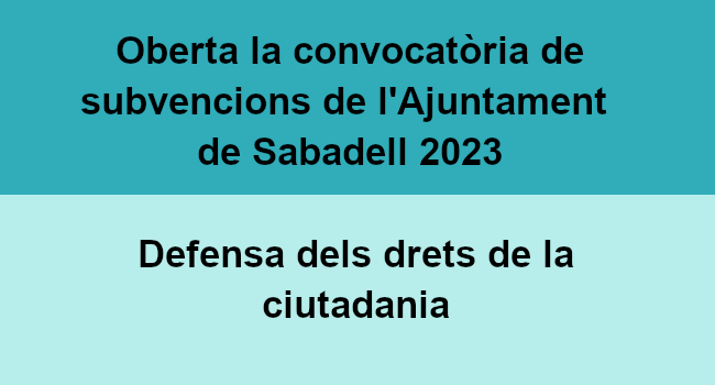Subvencions de l'Ajuntament de Sabadell per a projectes en defensa dels drets de la ciutadania 