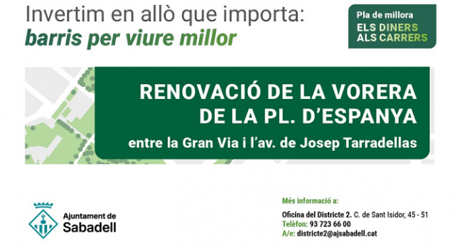 Renovació de la vorera de la pl. d'Espanya