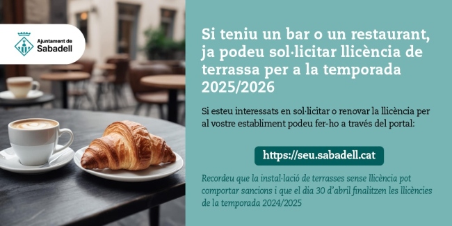 Ja es poden presentar les sol·licituds per les llicències de terrassa per a la nova temporada 2025/2026 