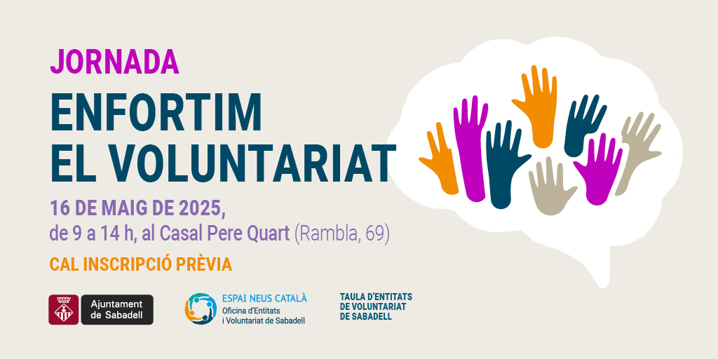 Nova jornada “Enfortim el Voluntariat” per impulsar la participació i el compromís social