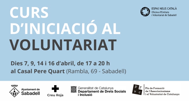 Obertes les inscripcions per al nou curs d’Iniciació al Voluntariat