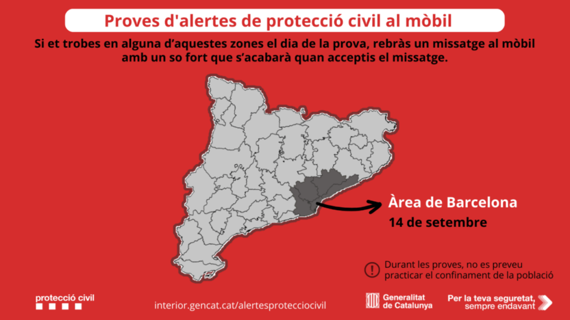 Protecció Civil realitza demà una prova del sistema d'alertes a telèfons mòbils que inclourà Sabadell 