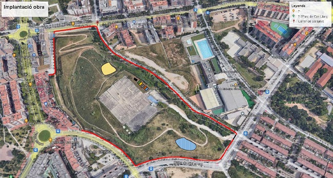 Comença la fase final d’obres del parc de les Aigües, el nou pulmó verd del barri de Can Llong