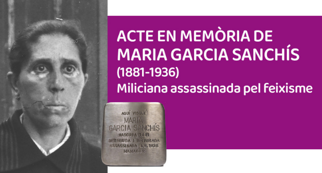 Sabadell organitza un acte de memòria en record de María García Sanchís, miliciana assassinada durant la Guerra Civil