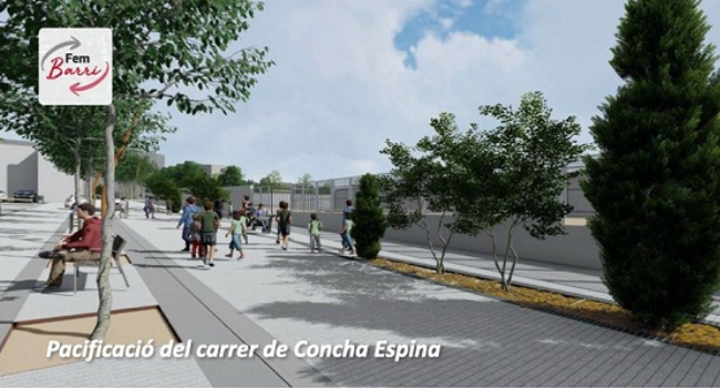 La transformació del carrer de Concha Espina ampliarà els espais del sud amb prioritat per a vianants i millorarà la connexió entre els serveis i equipaments de la zona