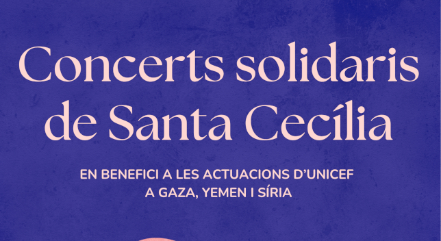 Els Concerts que l’Escola de Música i Conservatori oferirà enguany per Santa Cecília seran en benefici dels infants de Gaza, Iemen i Síria