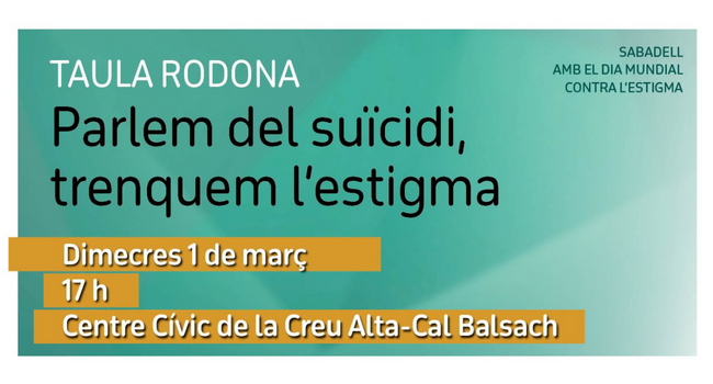El tabú social com a obstacle en la prevenció del suïcidi protagonitza una taula rodona amb motiu del Dia Mundial contra l’Estigma