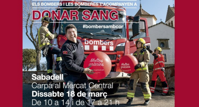 El Bombers i Bomberes i el Banc de Sang organitzen demà una jornada de donació al Mercat Central