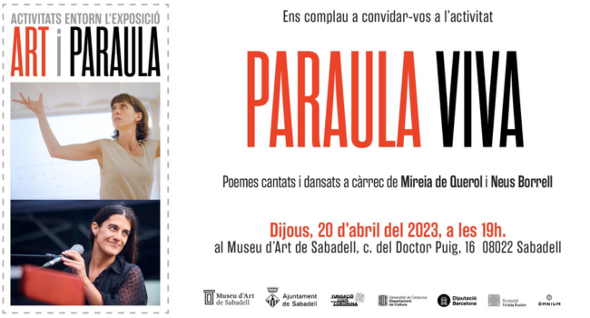 “Paraula viva”, una activitat del Museu d’Art que posa cos i veu als poemes de Maria Mercè Marçal, Felícia Fuster i Àngels Moreno