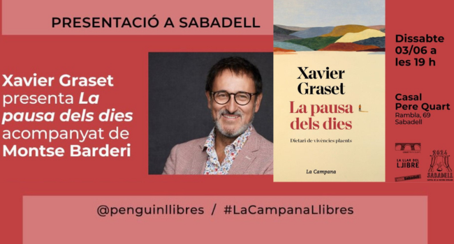 Xavier Graset presenta el llibre “La pausa dels dies” al casal Pere Quart, en el marc de Sabadell Capital de la Cultura Catalana