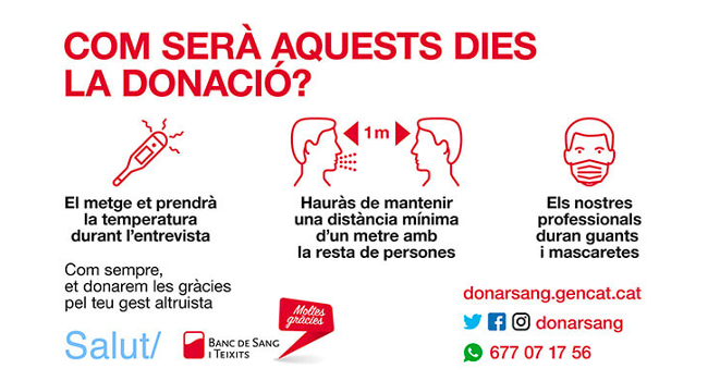 COVID-19: Sabadell acollirà campanyes especials de donació de sang